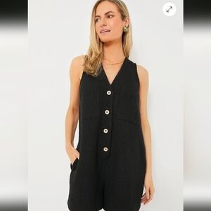 Tuckernuck Pomander Place Black Myla Romper Medium 8/10